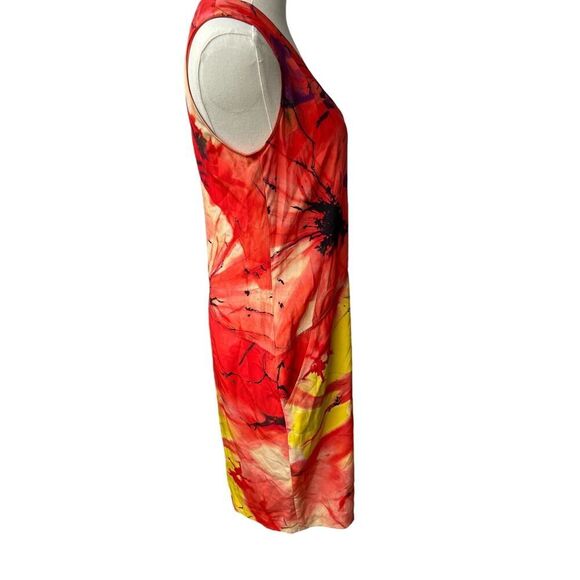 Josie Natori ISLAND FLORAL SLEEVELESS DRESS 100% silk women’s size small - Picture 3 of 10